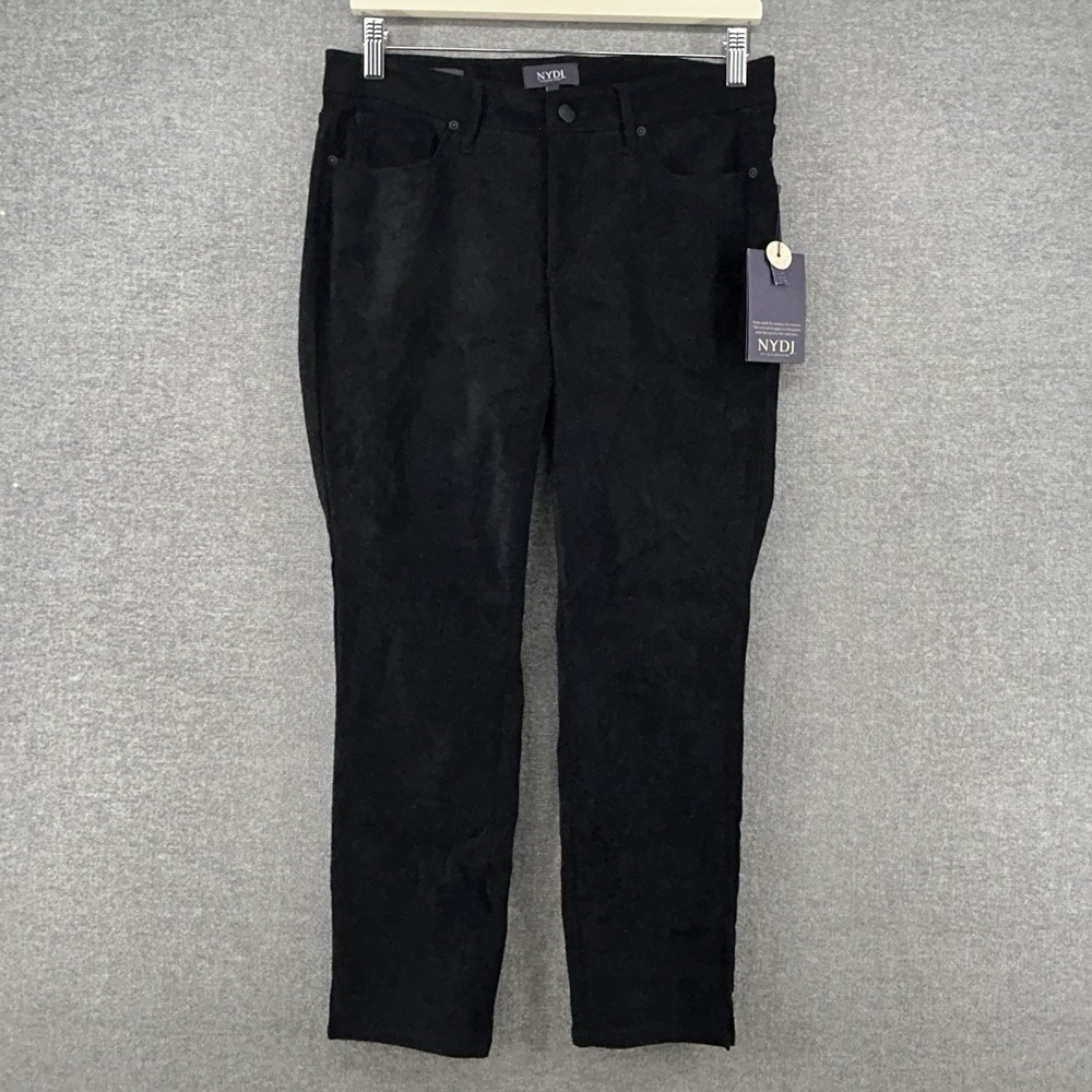 NYDJ‎ Alina Skinny Liftxtuck Pants Women Size 6 Petite Black NEW